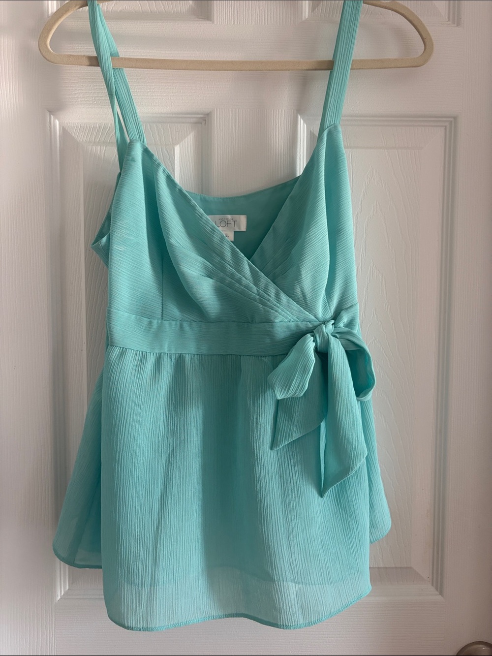 Vintage LOFT Teal Wrap Tie-Front Camisole